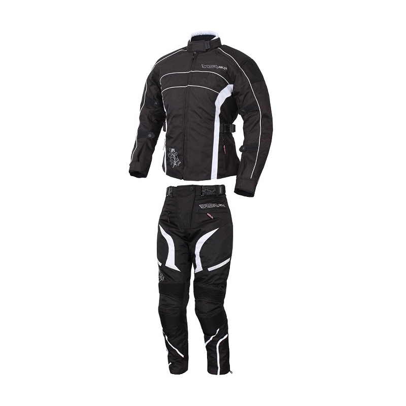 Costum de motocicletă pentru femei RSA SW-01 alb - 2 bucăți lichidare