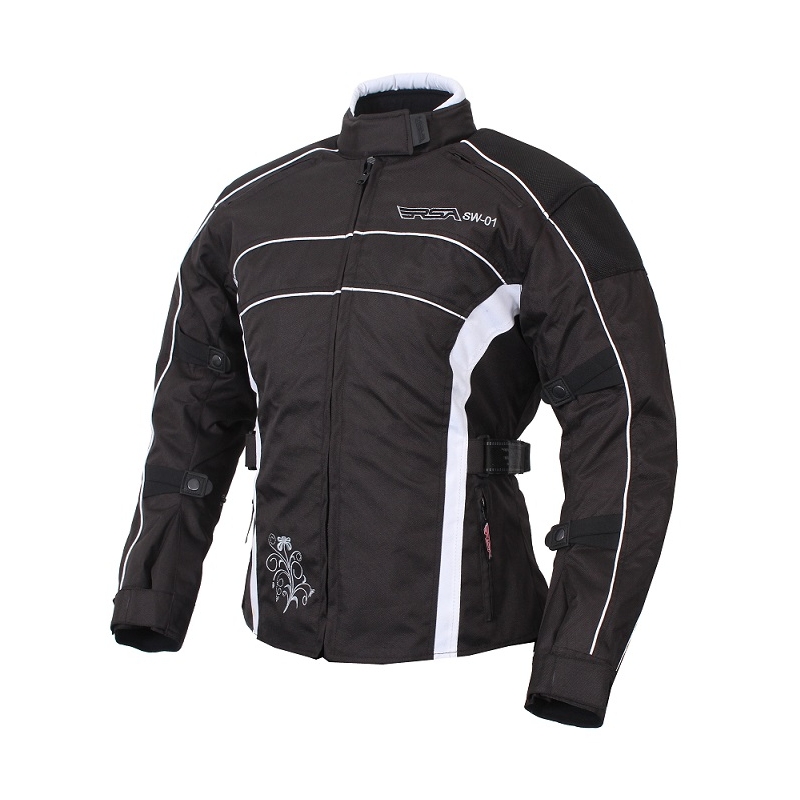 Costum de motocicletă pentru femei RSA SW-01 alb - 2 bucăți lichidare