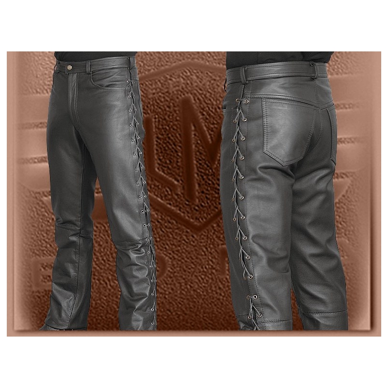 Pantaloni Chopper cu șireturi laterale