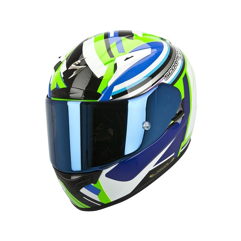 Cască integrală pentru motocicletă Scorpion EXO-2000 Avenger verde-albastru lichidare