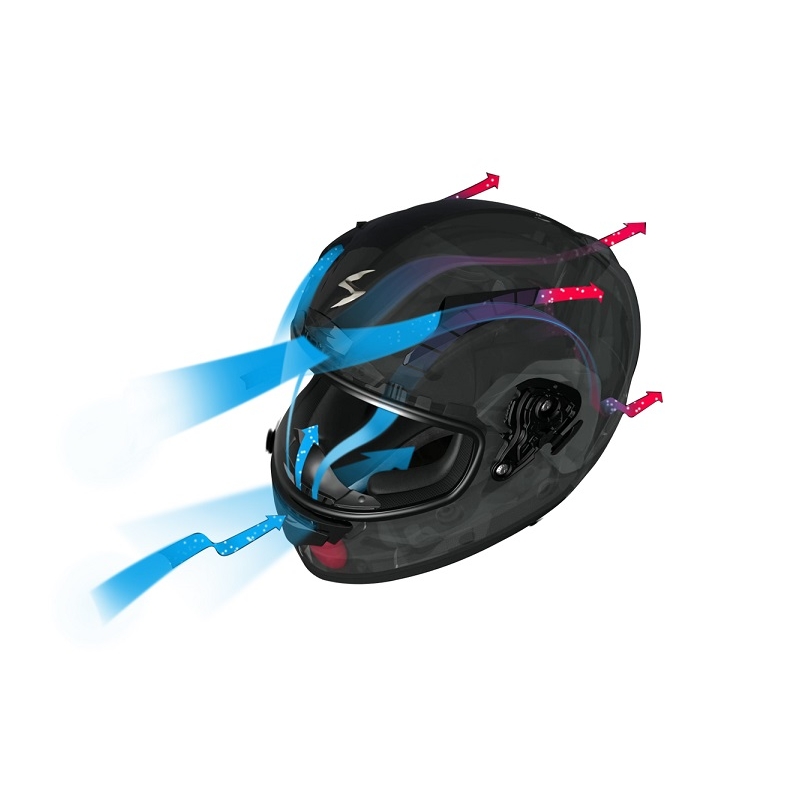 Cască integrală pentru motocicletă Scorpion EXO-2000 Avenger verde-albastru lichidare