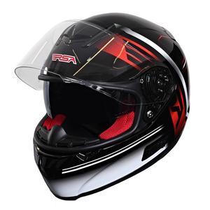 Cască de motocicletă RSA SR-01 negru-roșu-alb lichidare