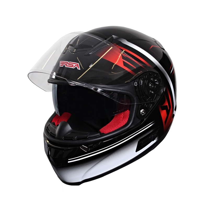Cască de motocicletă RSA SR-01 negru-roșu-alb lichidare