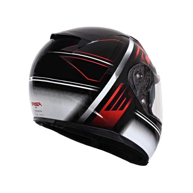 Cască de motocicletă RSA SR-01 negru-roșu-alb lichidare