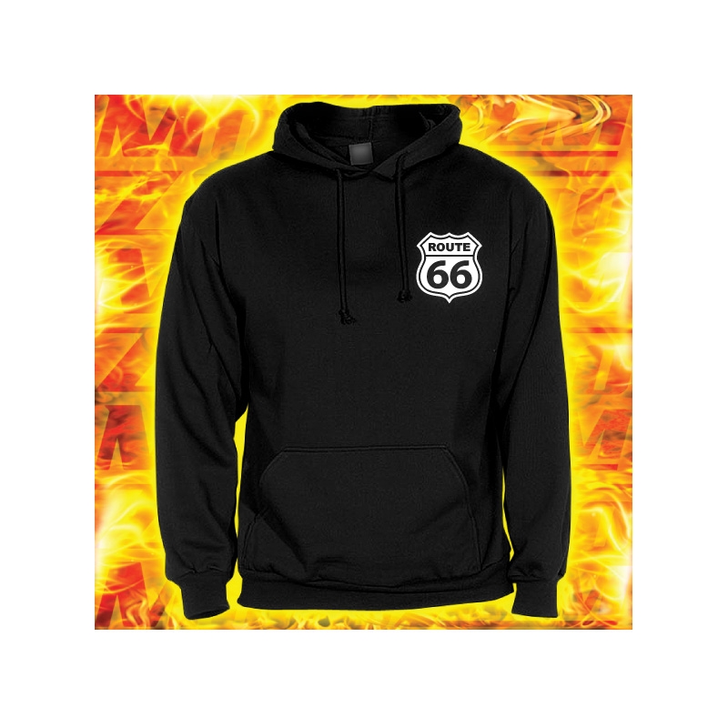 Hanorac cu motiv Route 66 cu glugă