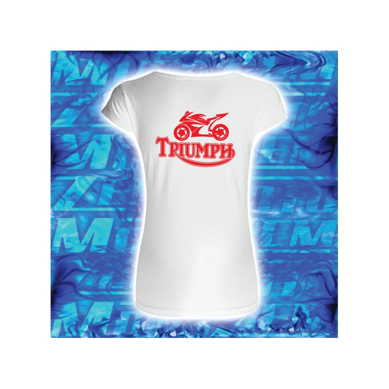 Tricou pentru femei cu motiv Triumph alb lichidare