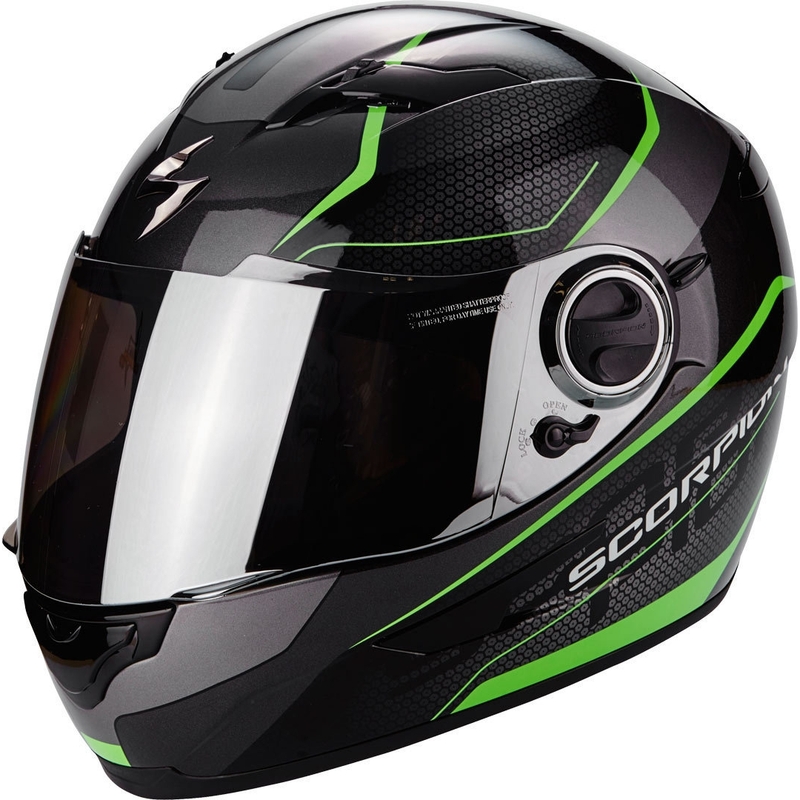 Cască integrală Scorpion EXO-490 Vision negru-verde - II. calitate