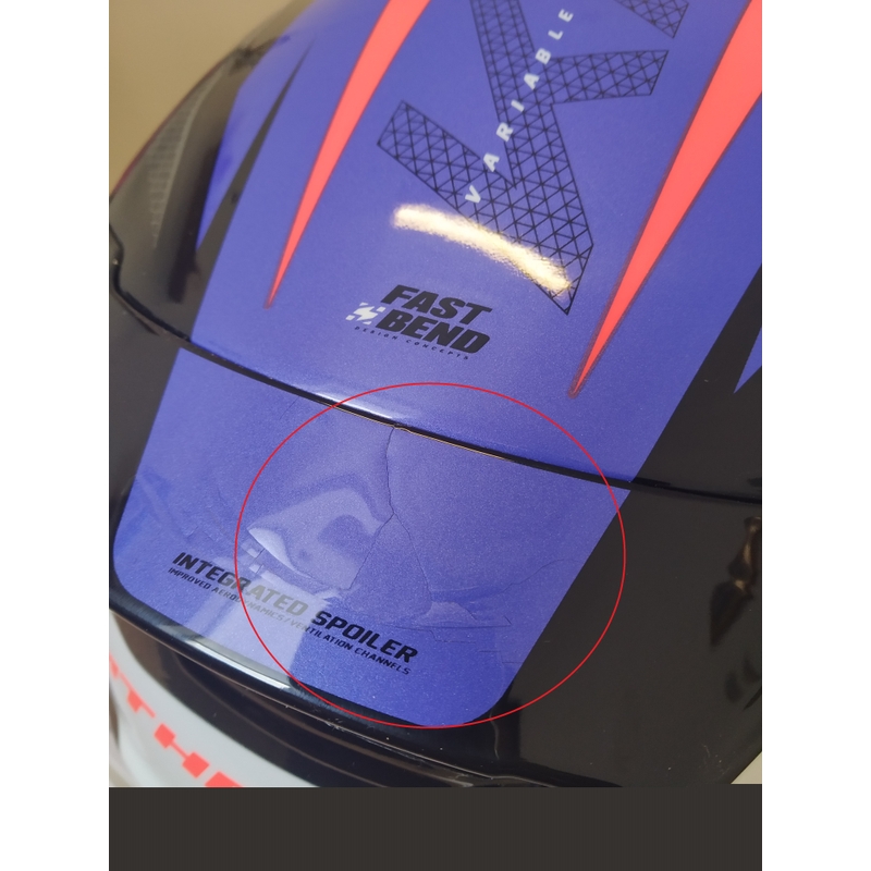 Cască de motociclist integrală MT Kre Lookout albastru-negru-roșu-fluo - clasa II