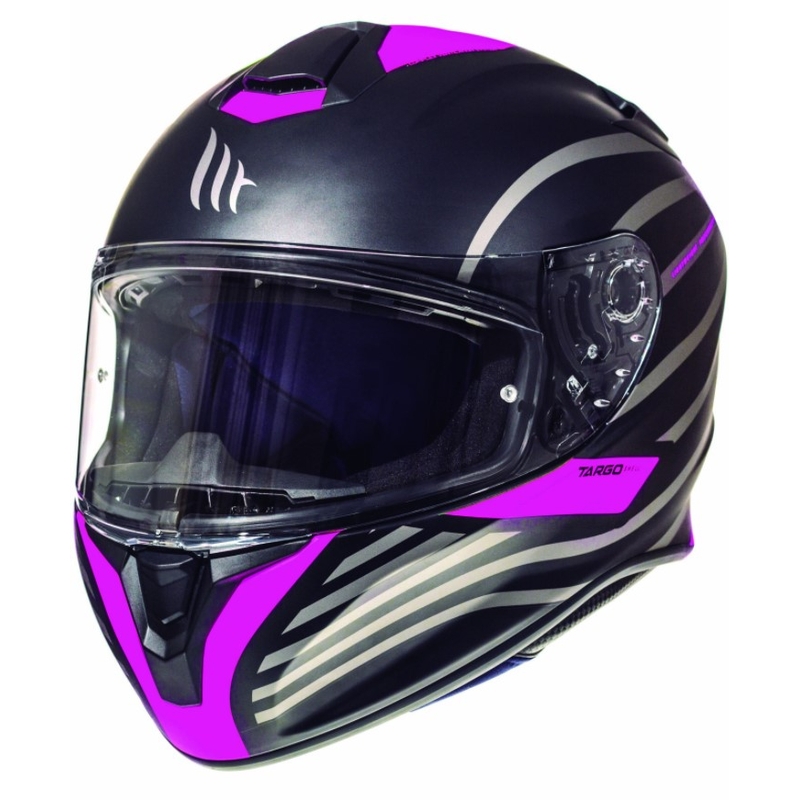 Cască de motociclist MT Targo Doppler roz fluo mată - grad II