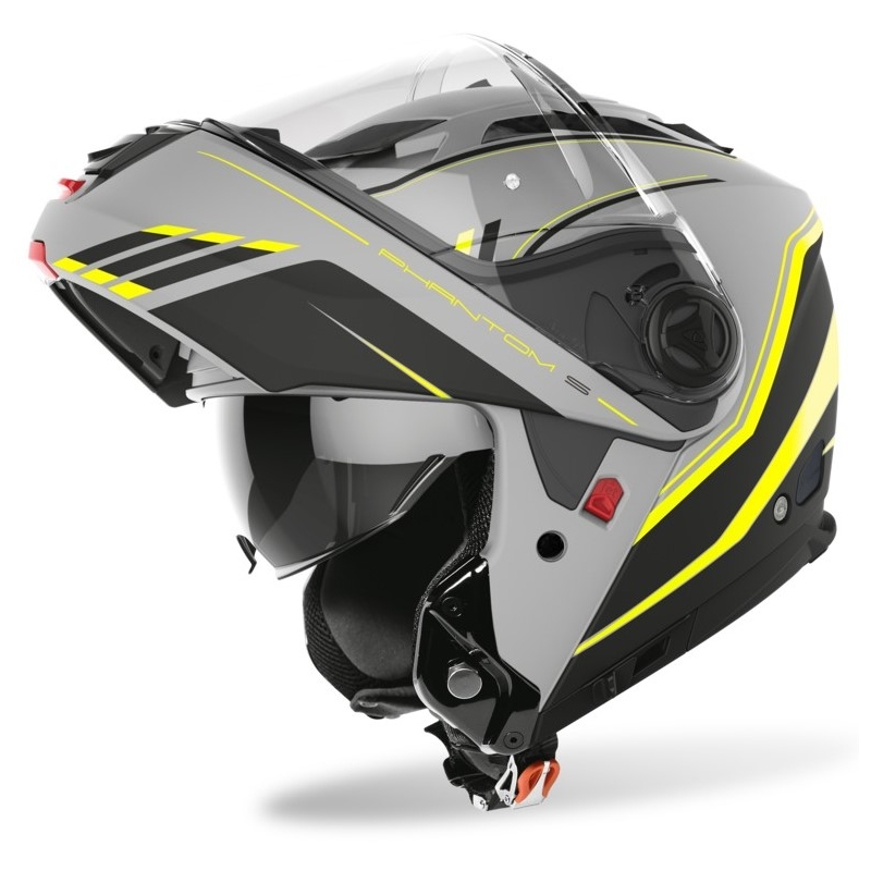 Cască basculantă Airoh Phantom S Beat gri-negru-galben-fluo