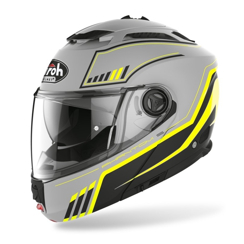 Cască basculantă Airoh Phantom S Beat gri-negru-galben-fluo