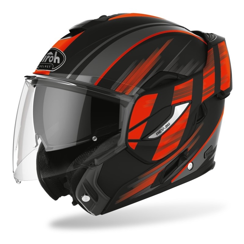 Airoh REV19 Ikon negru-portocaliu  cască basculantă Airoh REV19 Ikon negru-portocaliu lichidare