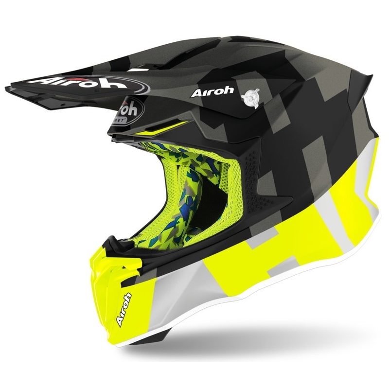 Cască de motocros Airoh Twist 2.0 Frame antracit-galben-fluo
