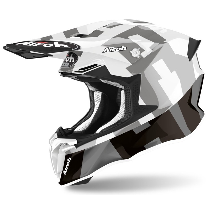 Motocross casca Airoh Twist 2.0 Frame alb-negru lichidare