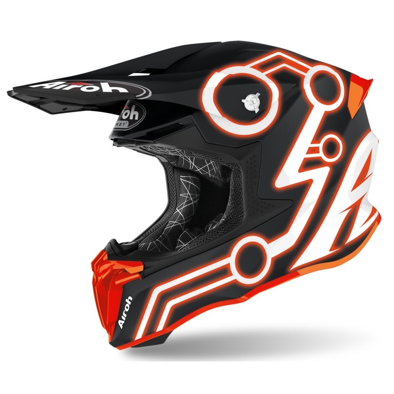 Cască de motocros Airoh Twist Neon negru-portocaliu