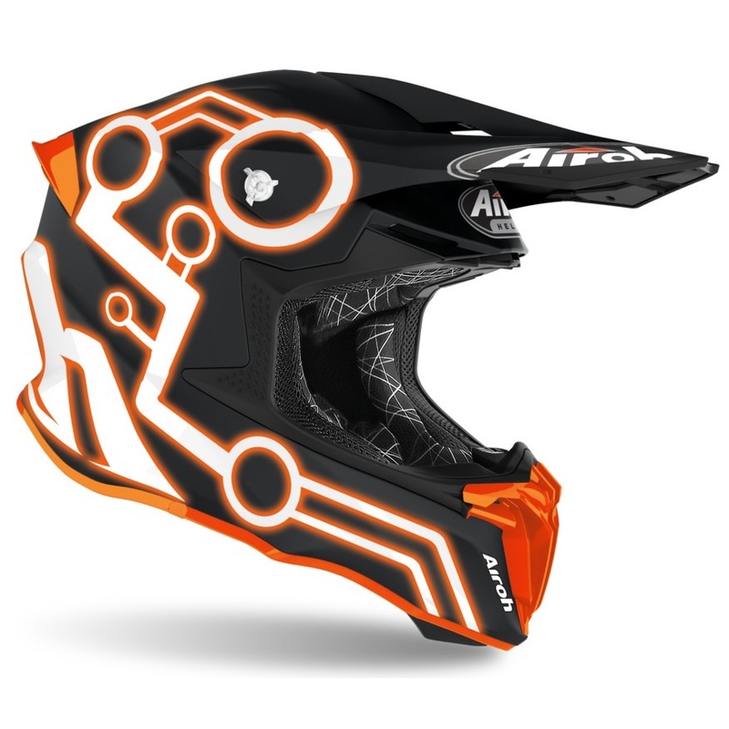 Cască de motocros Airoh Twist Neon negru-portocaliu