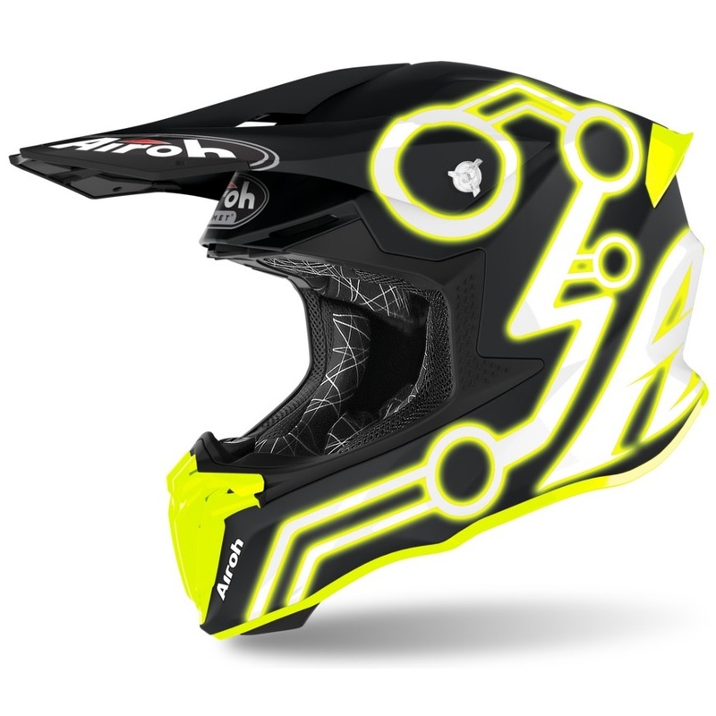 Cască de motocros Airoh Twist Neon negru-galben