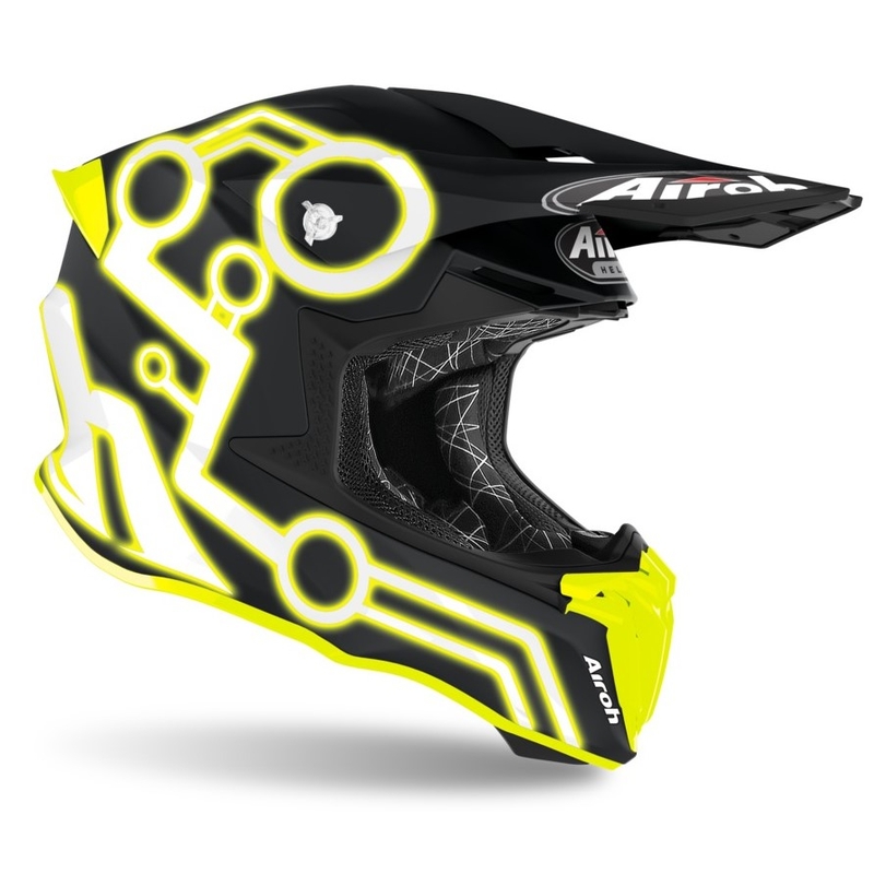 Cască de motocros Airoh Twist Neon negru-galben