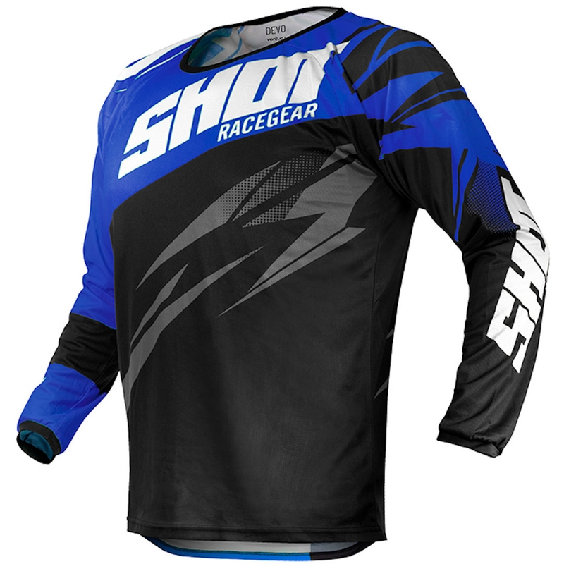 Tricou motocros Shot Devo Ventury negru-albastru-albastru - II. calitate