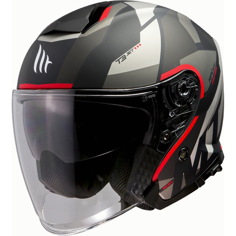 Cască de motocicletă deschisă MT Thunder 3 SV Bow Black-Grey-Red