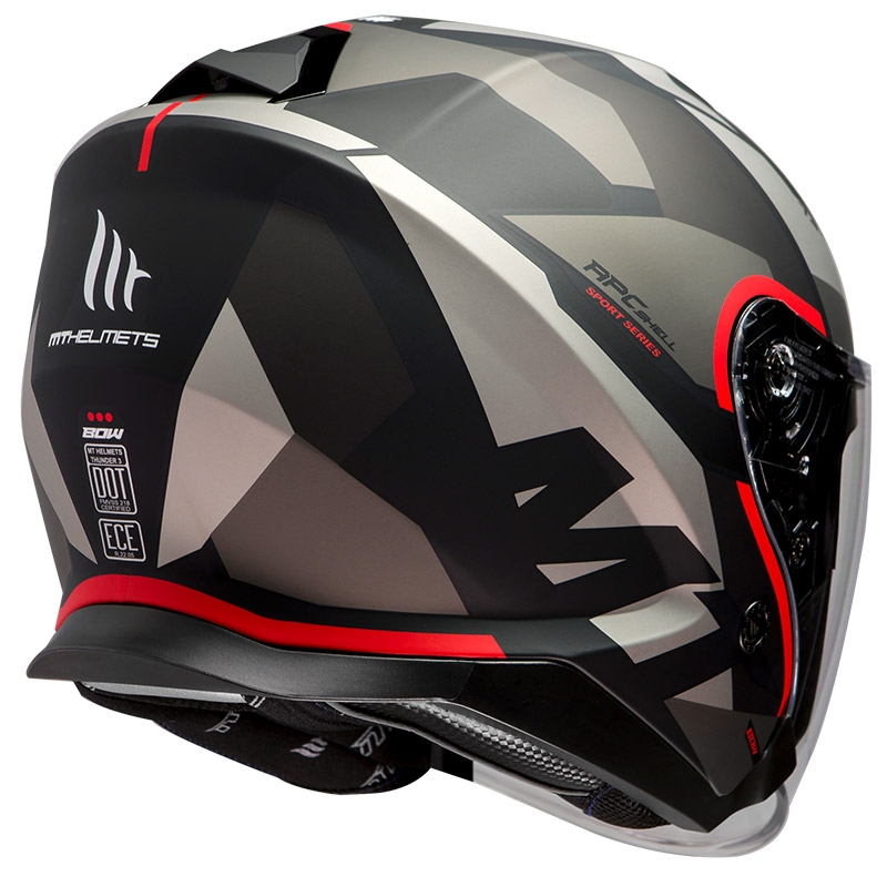 Cască de motocicletă deschisă MT Thunder 3 SV Bow Black-Grey-Red