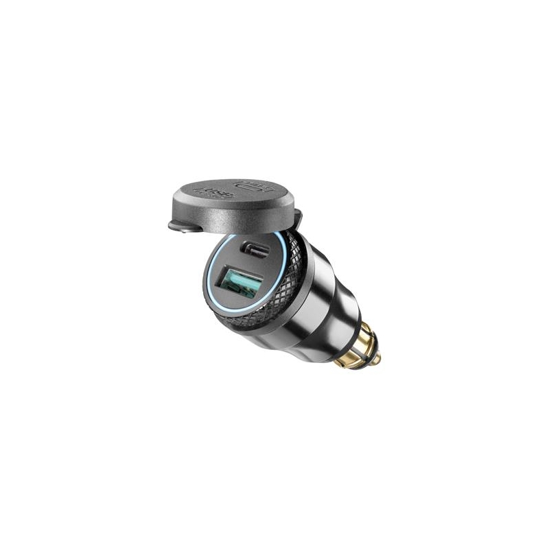 Adaptor interfonic DIN cu 1 x USB și ieșire USB-C pentru motociclete
