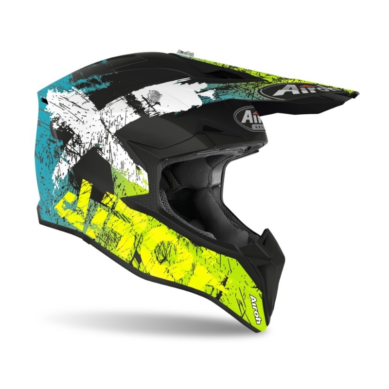 Casca de motocross Airoh Wraap Smile galben-negru lichidare