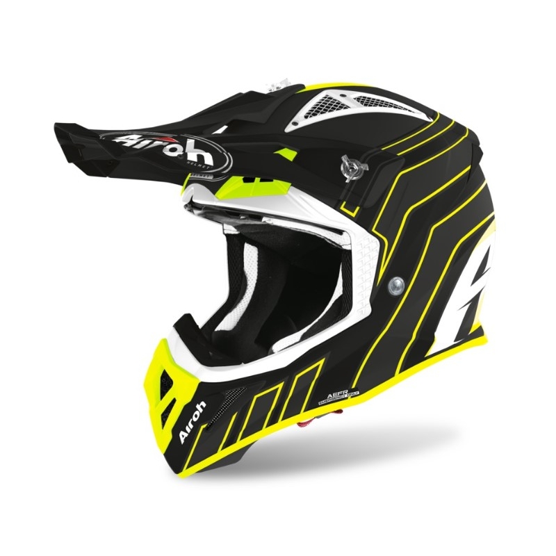 Cască de motocros Airoh Aviator Ace Art negru-galben-fluo