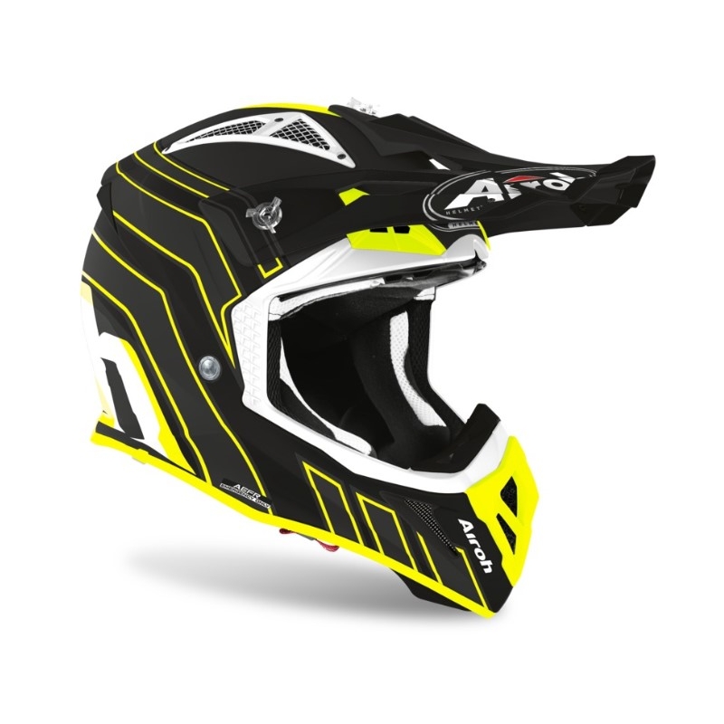 Cască de motocros Airoh Aviator Ace Art negru-galben-fluo