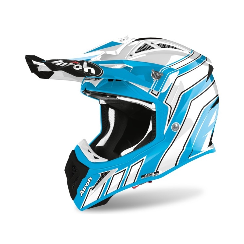Cască de motocros Airoh Aviator Ace Art albastru și alb 2021