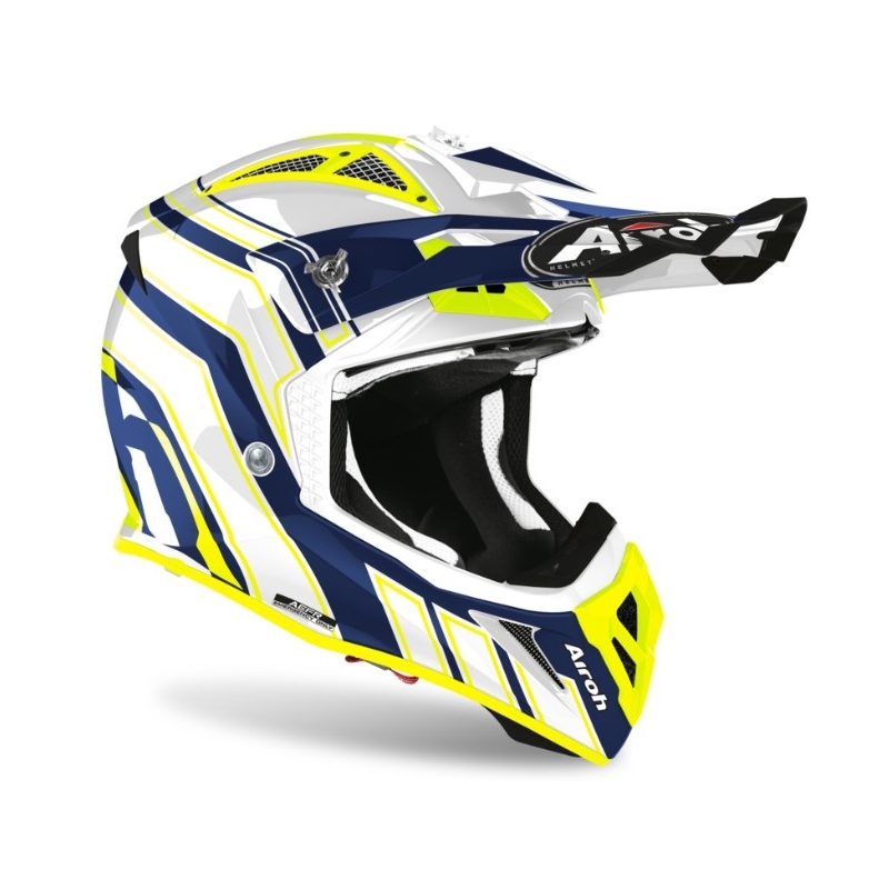 Cască de motocros Airoh Aviator Ace Art albastru-alb-alb-albastru-galben-fluo 2021