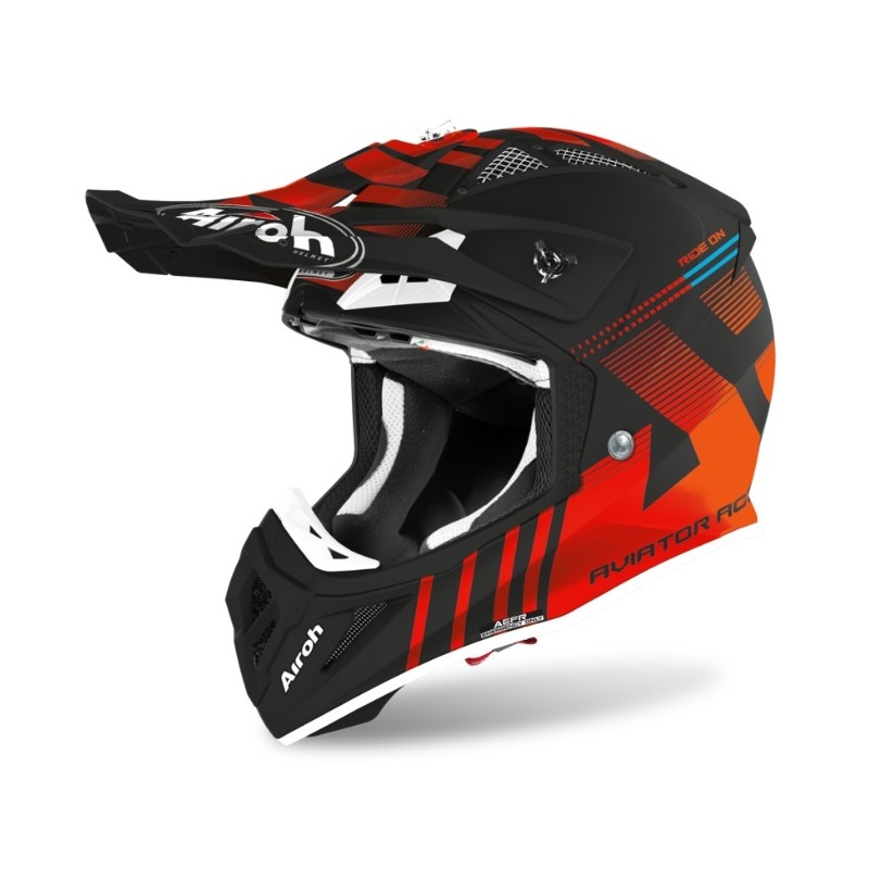 Casca de motocross Airoh Aviator Ace Nemesi negru-portocaliu lichidare