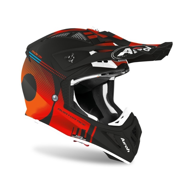 Casca de motocross Airoh Aviator Ace Nemesi negru-portocaliu lichidare