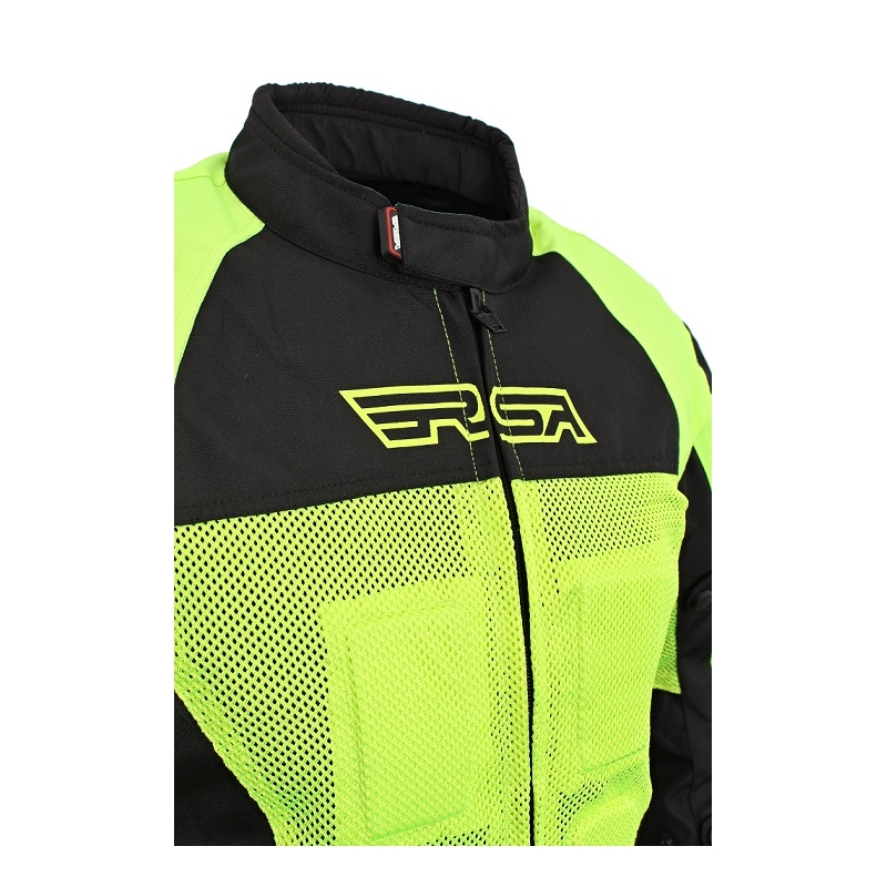 Geacă de motocicletă RSA Guff negru-galben-fluo lichidare