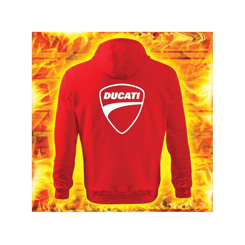 Hanorac s motivem Ducati 2 roșu cu glugă lichidare