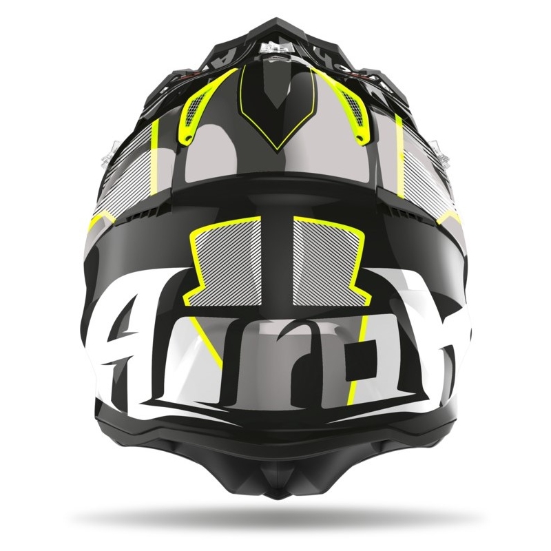 Cască de motocros Airoh Aviator Glow 2.3 AMS2 galben-negru-gri