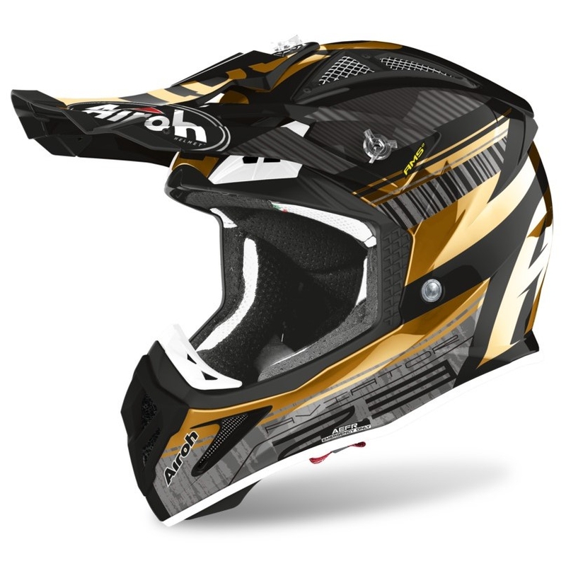 Cască de motocros Airoh Aviator Novak 2.3 AMSS negru-auriu