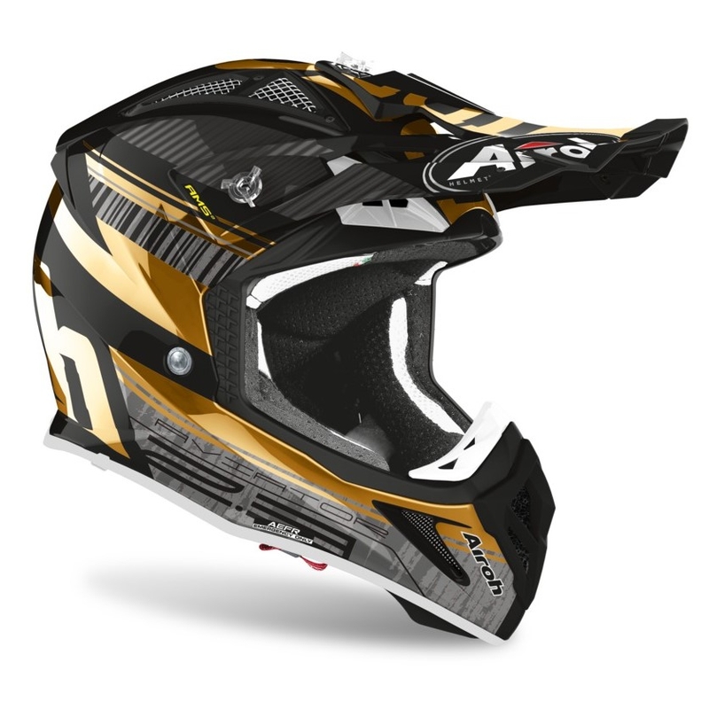 Cască de motocros Airoh Aviator Novak 2.3 AMSS negru-auriu