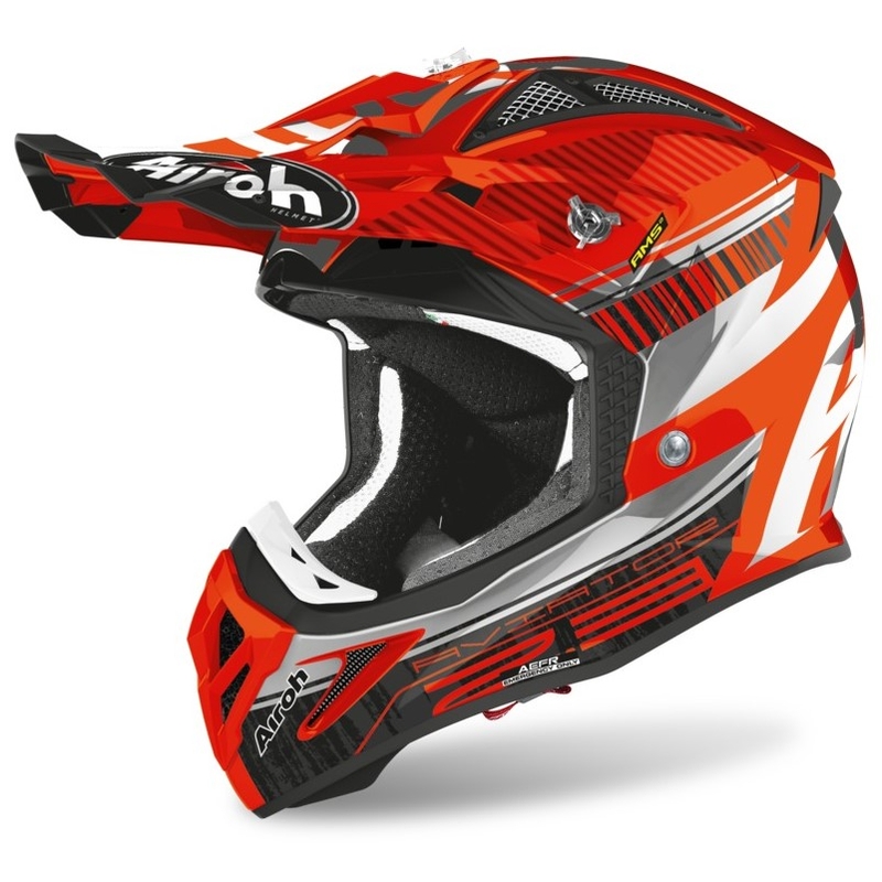 Cască de motocros Airoh Aviator Novak 2.3 AMSS portocaliu-gri