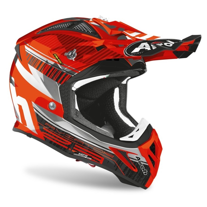 Cască de motocros Airoh Aviator Novak 2.3 AMSS portocaliu-gri