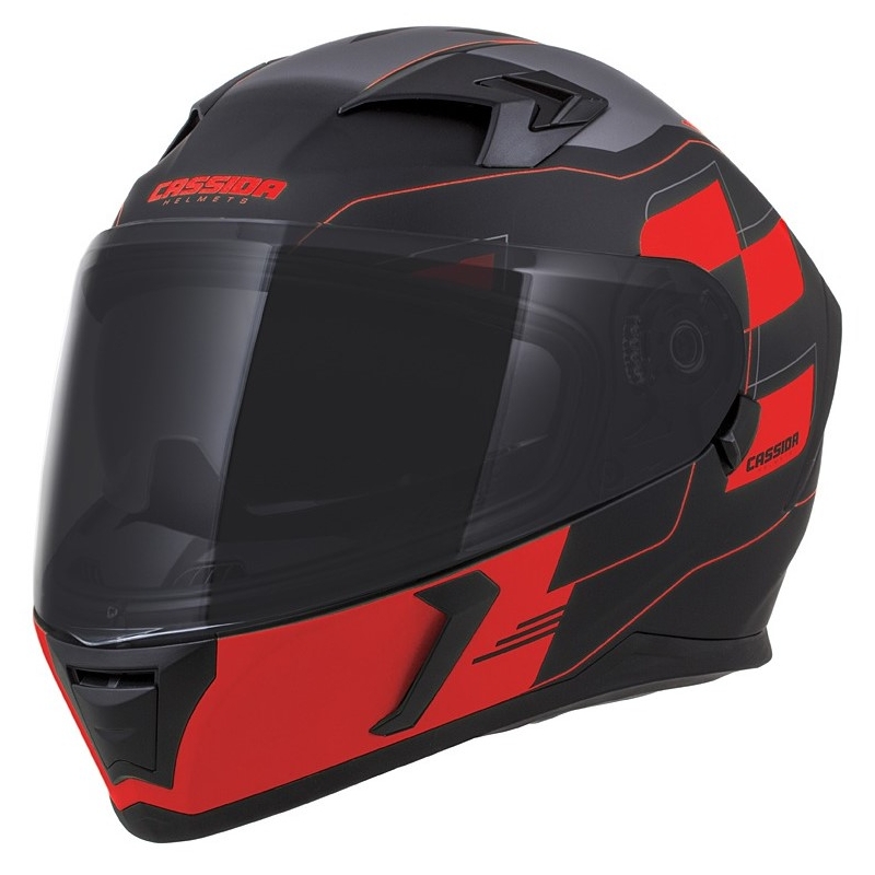 Cască integrală Cassida Integral Integral 3.0 RoxoR negru-gri-fluo roșu