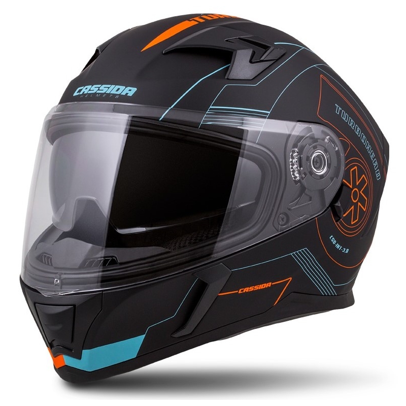 Cască Cassida Integral 3.0 Turbohead negru-portocaliu-albastru lichidare