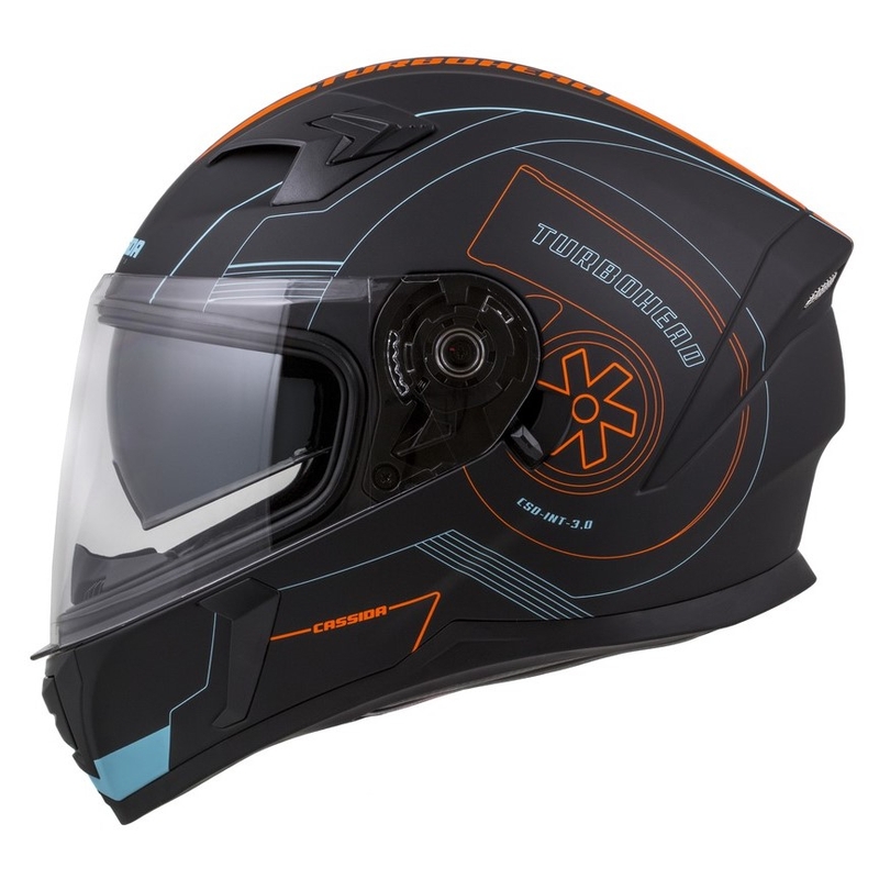 Cască Cassida Integral 3.0 Turbohead negru-portocaliu-albastru lichidare