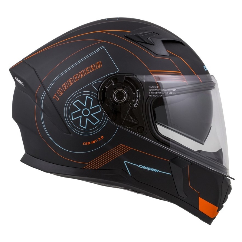 Cască Cassida Integral 3.0 Turbohead negru-portocaliu-albastru lichidare