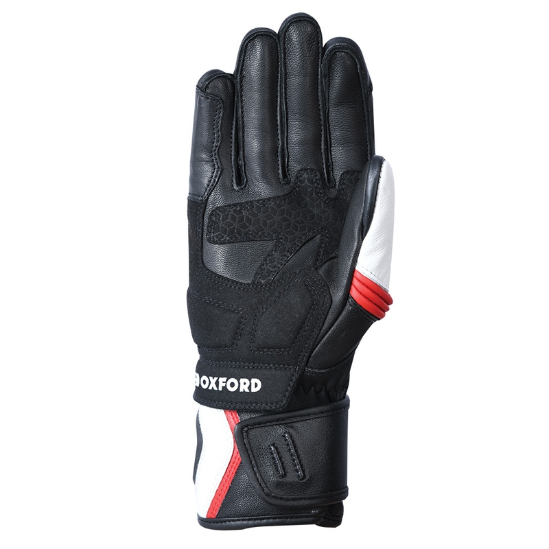 Mănuși de motocicletă Oxford RP-5 2.0 alb-negru-roșu lichidare