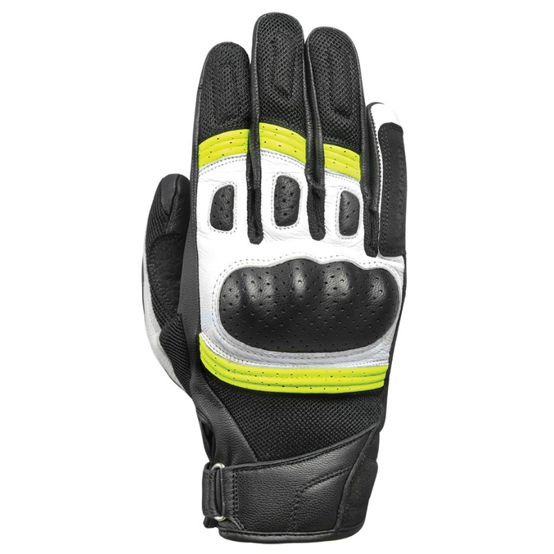 Mănuși pentru motociclete Oxford RP-6S negru-alb-alb-galben-fluo