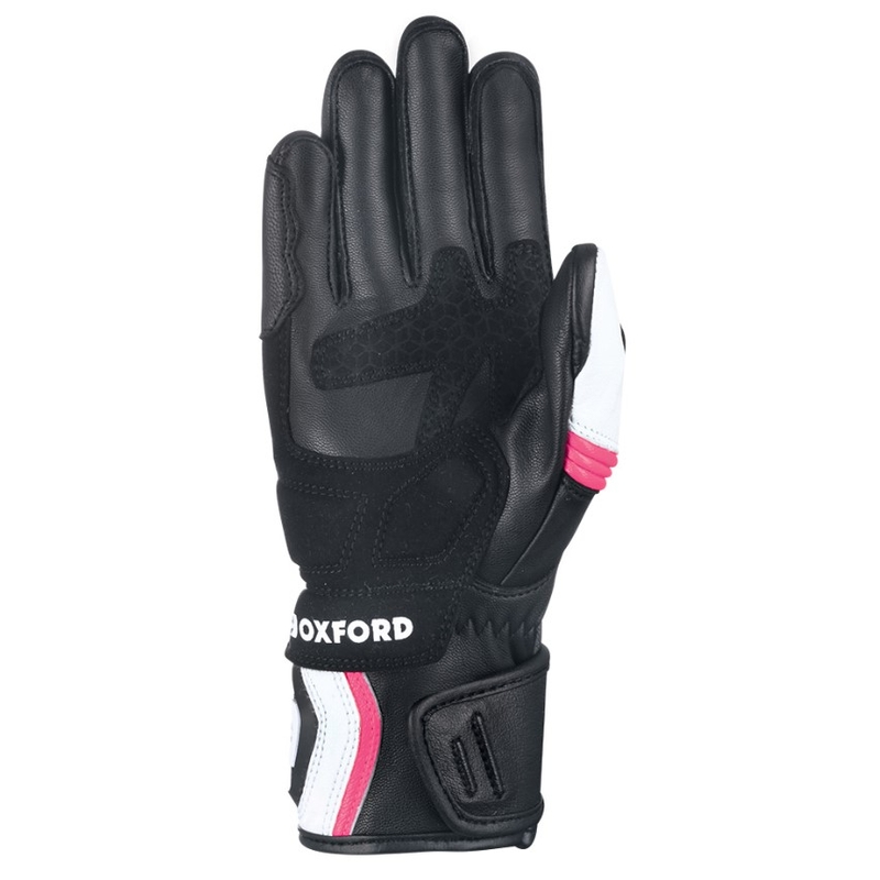 Mănuși de motocicletă Oxford RP-5 2.0 pentru femei, alb-negru-roz