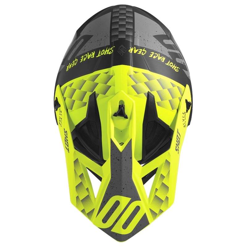 Cască de motocros Shot Lite Rush negru-gri-fluo-galben