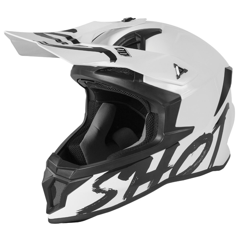 Motocross Casca Shot Lite Uni Solid White Gloss Vânzare lichidare