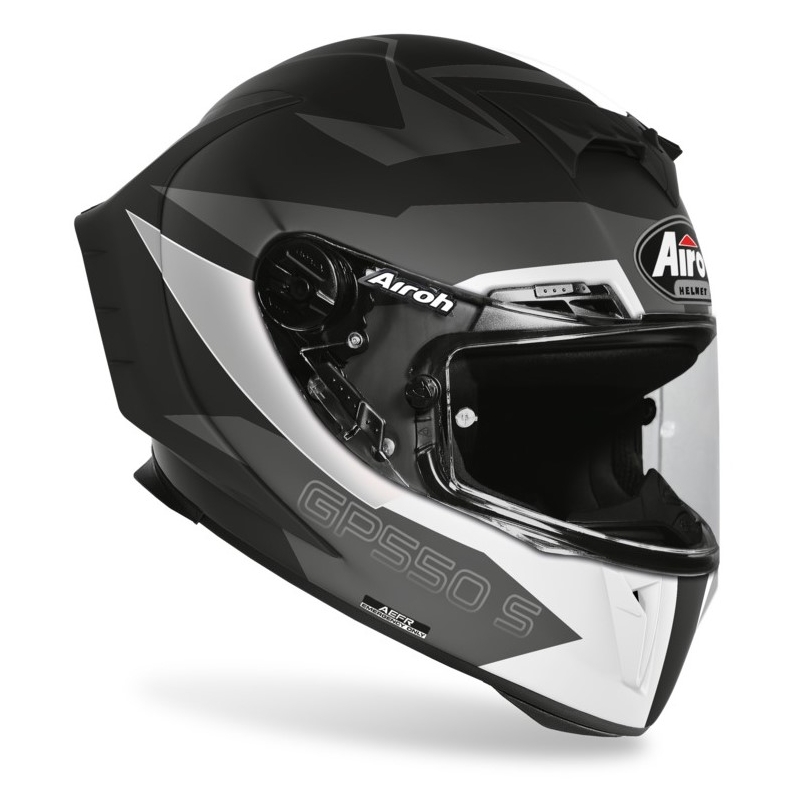 Cască integrală Airoh GP 550S Vector negru-alb-argintiu